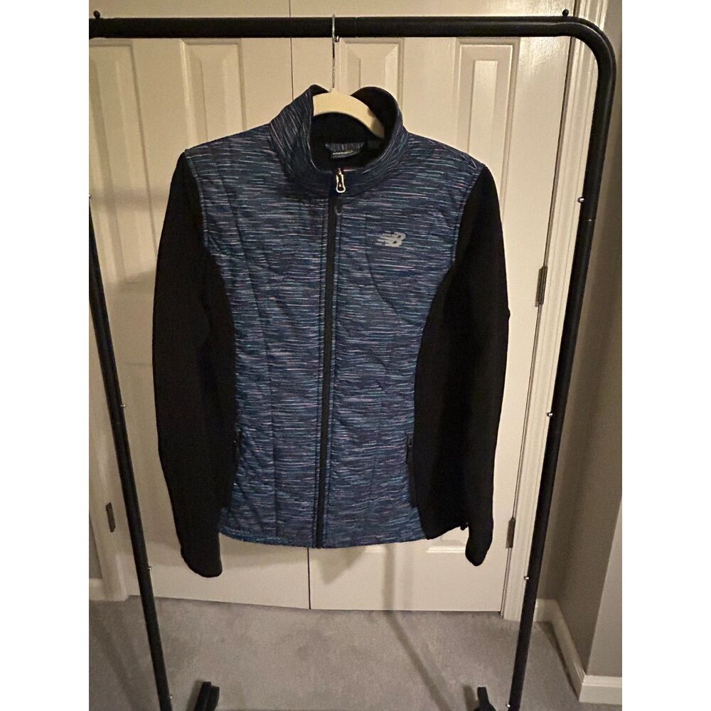 New Balance Activewear Women's L Quilted Jacket - Full Zip - Blue Space Dye
